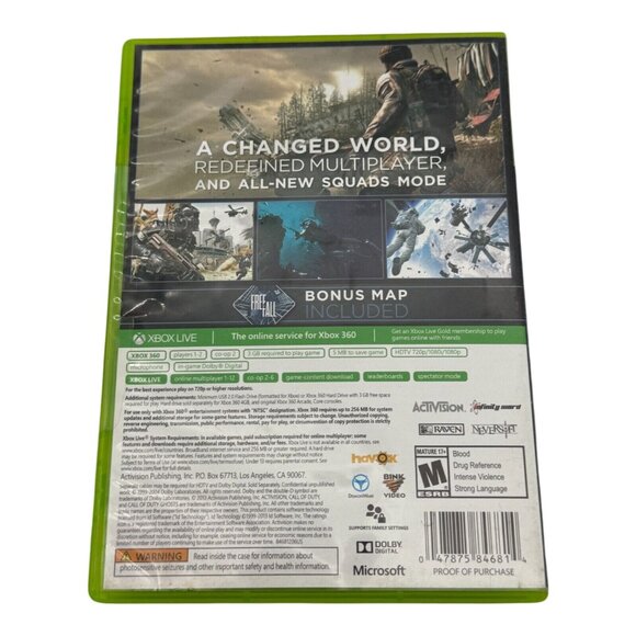 Call Of Duty Ghosts Xbox 360 Game New Co-Op Mode 60 FPS Multiplayer Bonus Map - Picture 5 of 5
